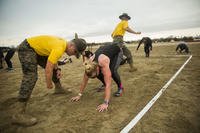 Drill instructors scream instructions at boot camp.