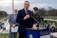 VA Secretary Doug Collins speaks at the Vietnam War Veterans Memorial